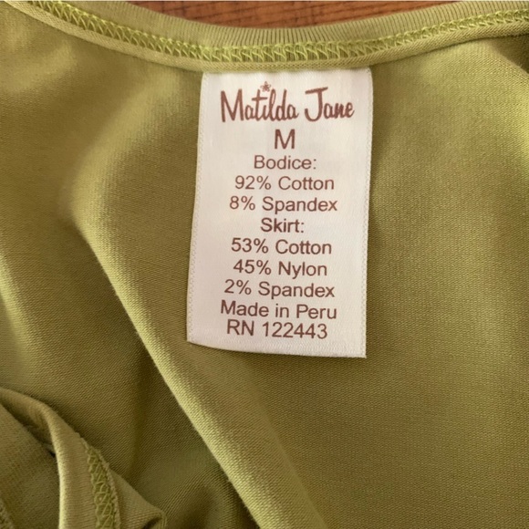 Matilda Jane Green Tiered Floral Patchwork Cottagecore Tank Cotton Dress Sz M - Picture 3 of 6